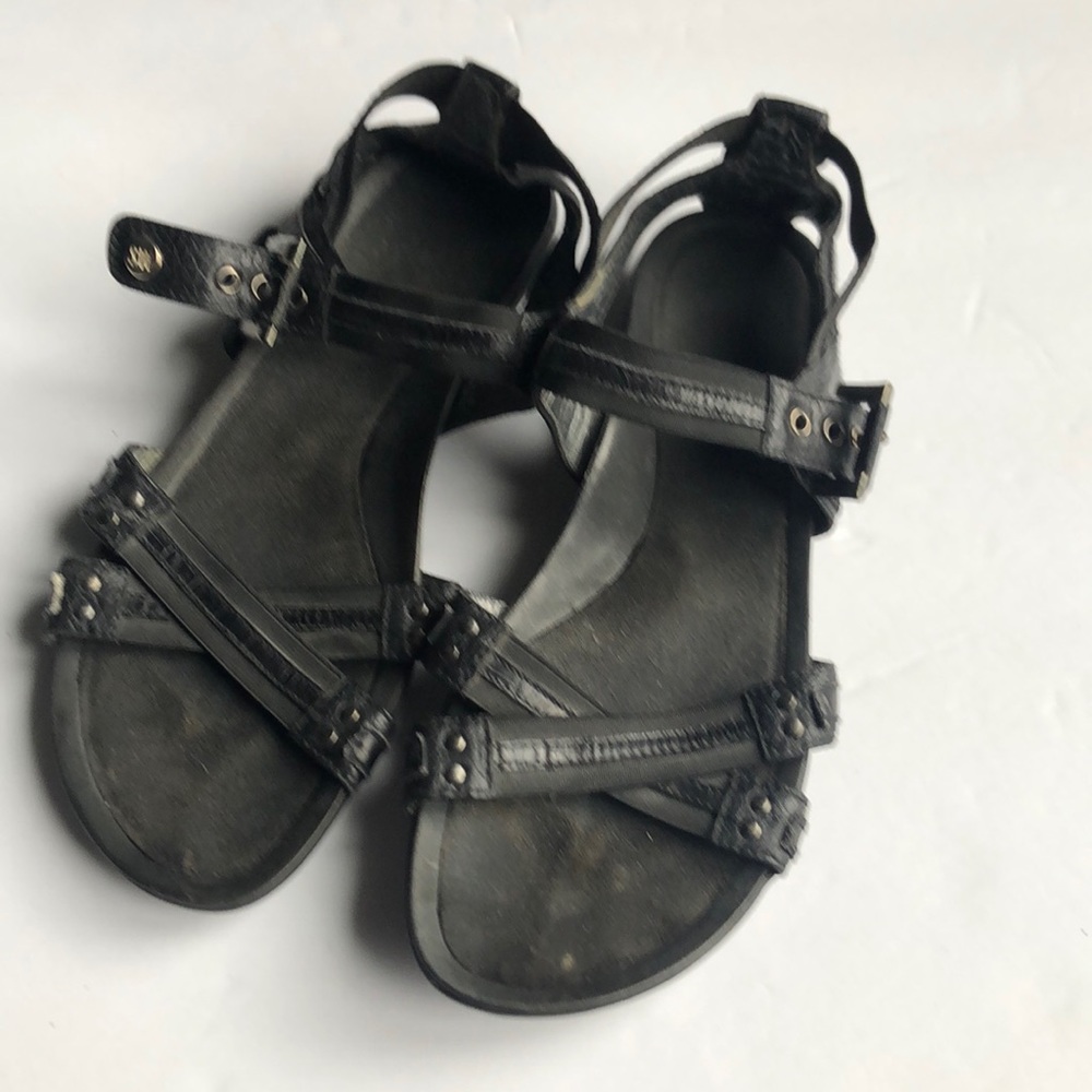 Stuart Weitzman black leather sandals, size 8